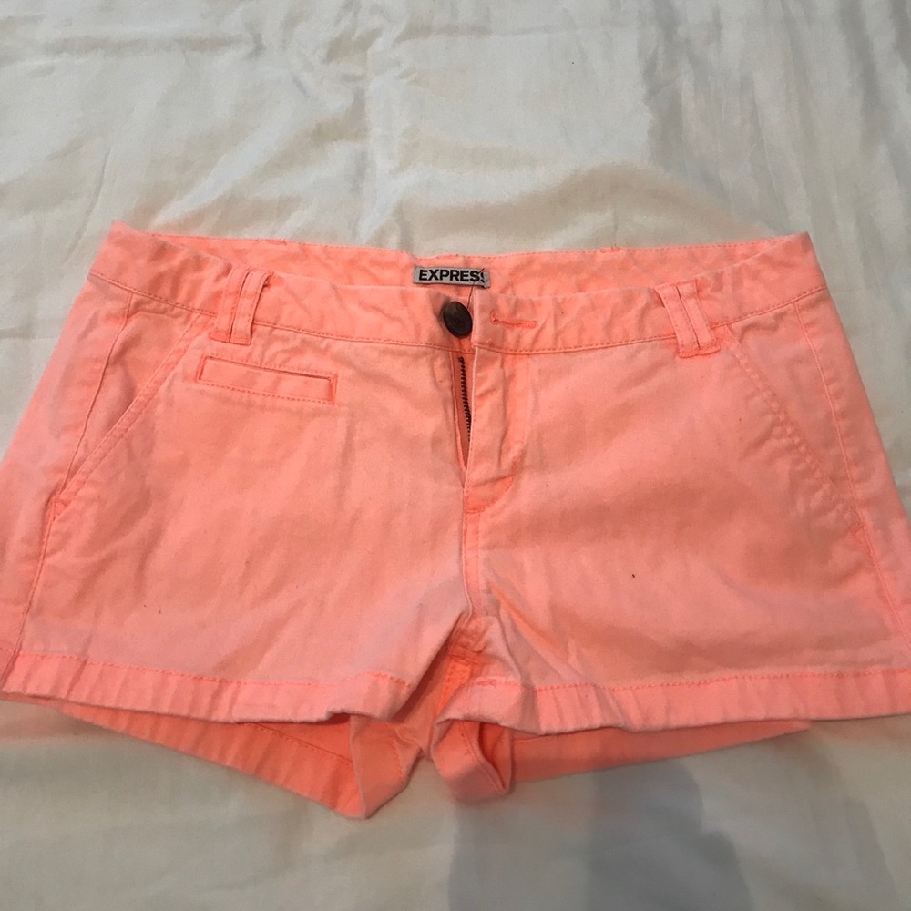 Neon pink shorts
